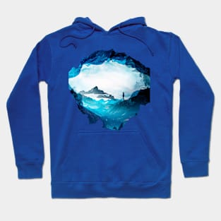 Figure Silhouette Blue Misty Mountain Hoodie